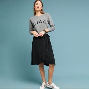 Anthropologie Didi Wrap Skirt in Black, Size XS
